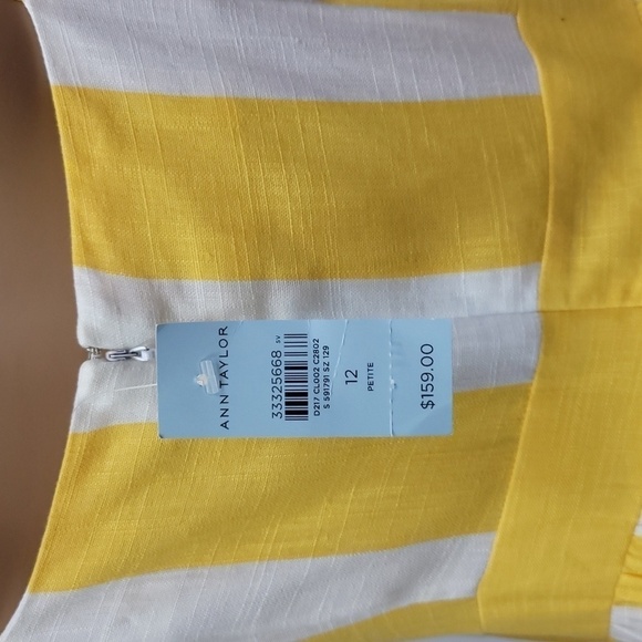 ANN Taylor Stripped Square Neck Midi Dress - Picture 11 of 16